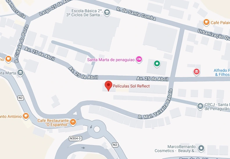 localização google maps sol reflect películas controlo e proteção solar térmicas películas solares vila real régua lamego santa marta de penaguião